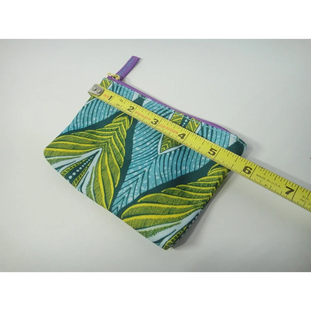 Estee Lauder Makeup Bag Set Teal Green Leaf Print Travel Toiletry Case 2 Piece